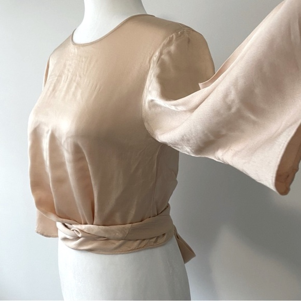 ZARA | Blush Satin Tie Top